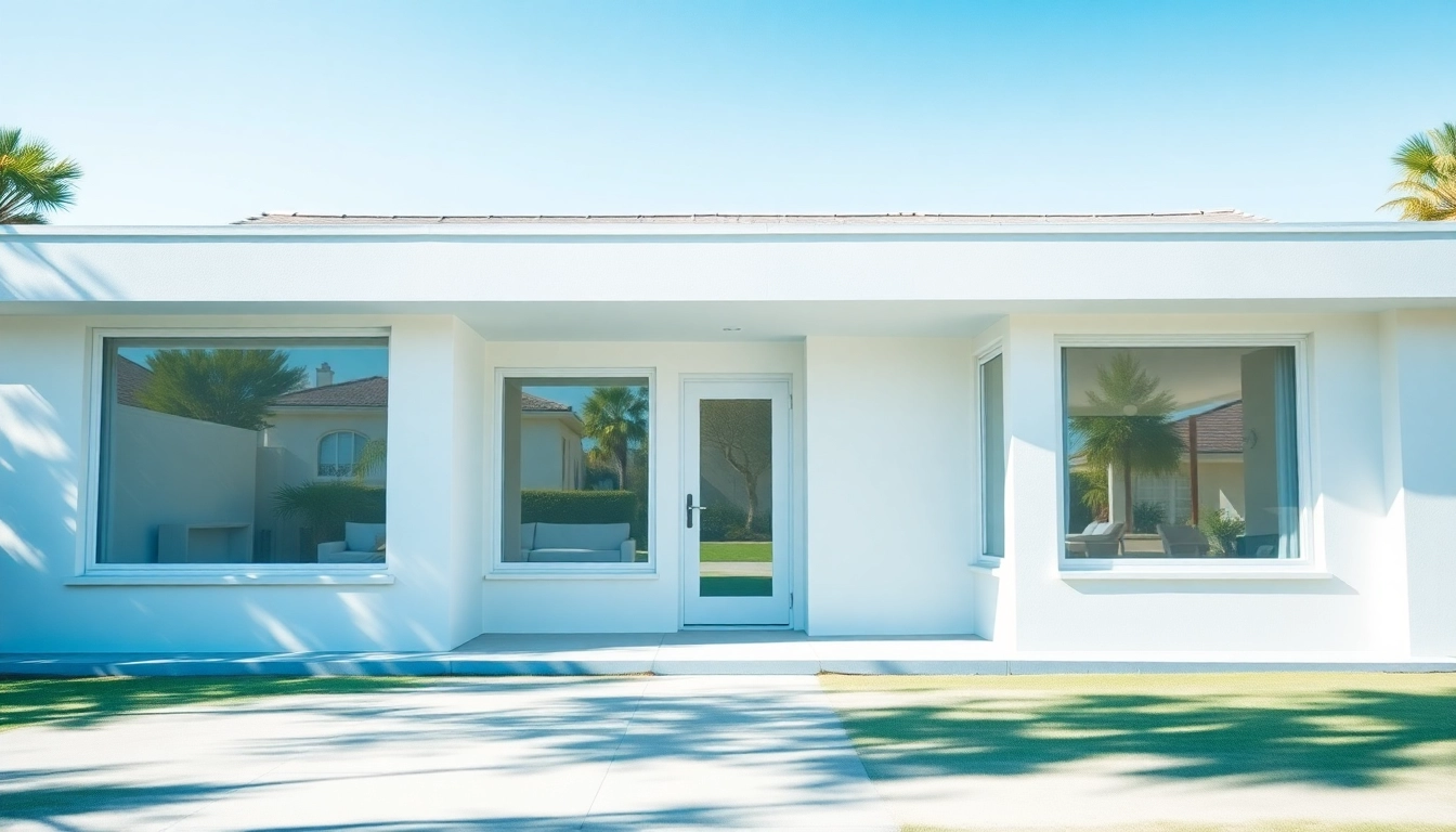 View of a modern new home construction near me highlighting large windows and sleek design.