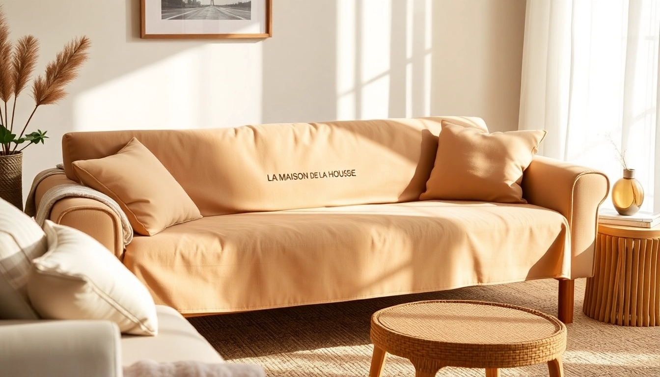 Enhance your living space with a stylish La Maison de la Housse sofa cover for a chic finish.