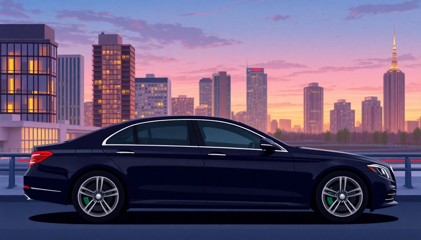 Experience cheap private car service Vancouver with a luxurious sedan against the city's skyline.