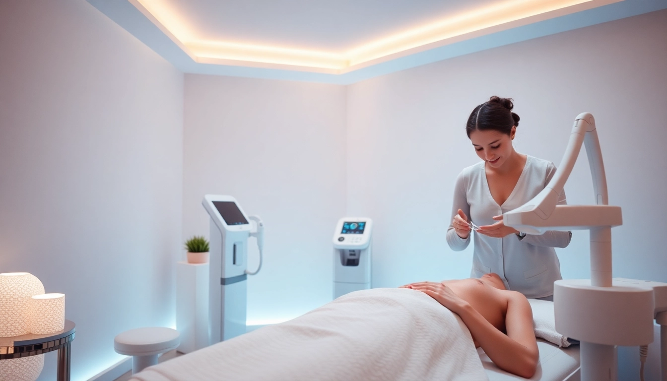 Body sculpting treatment in a calming spa environment demonstrating modern techniques.