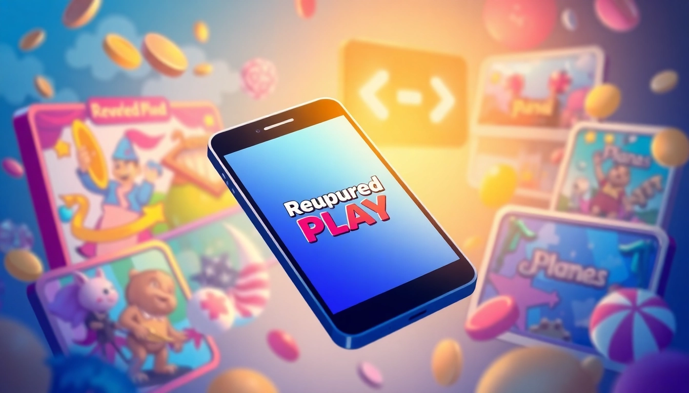 Engage with the Rewarded Play app to earn rewards by playing games, as shown on a mobile phone screen.