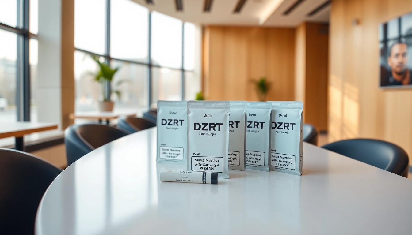 Showcase premium DZRT Bahrain nicotine pouches in a stylish presentation.