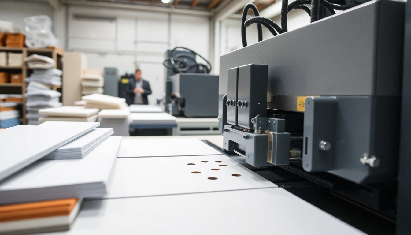 Precision die cutting in a professional workshop showcasing expert craftsmanship.