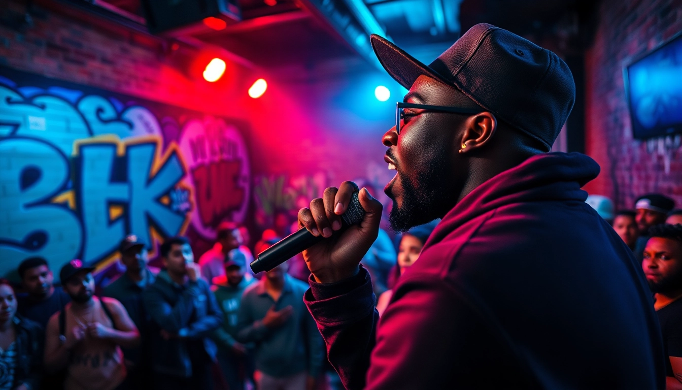 Celebrating the essence of Underground rap Chicago through a live performance vibrant with energy.