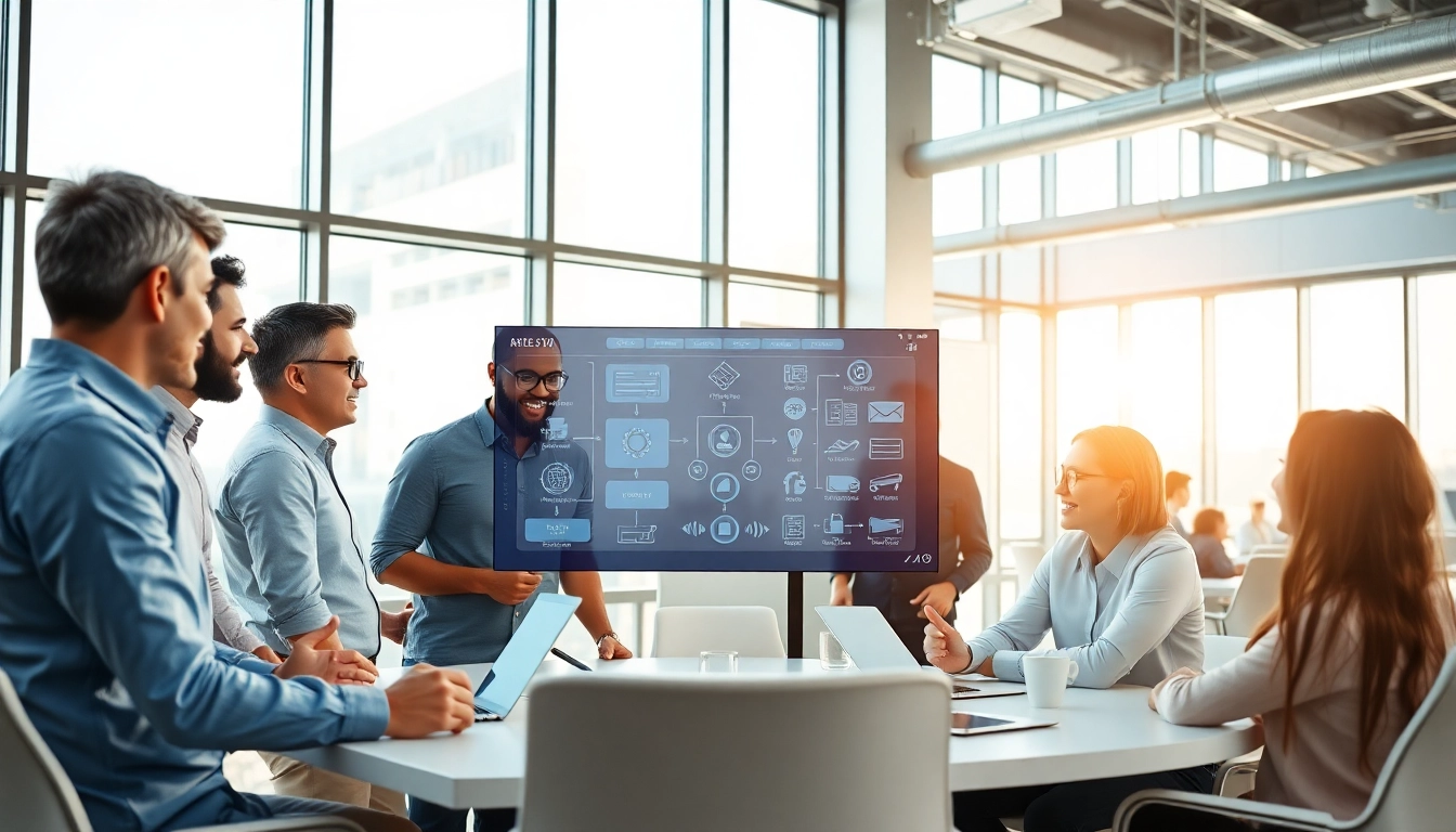 Enhancing process automation with teamwork in a modern office setting.