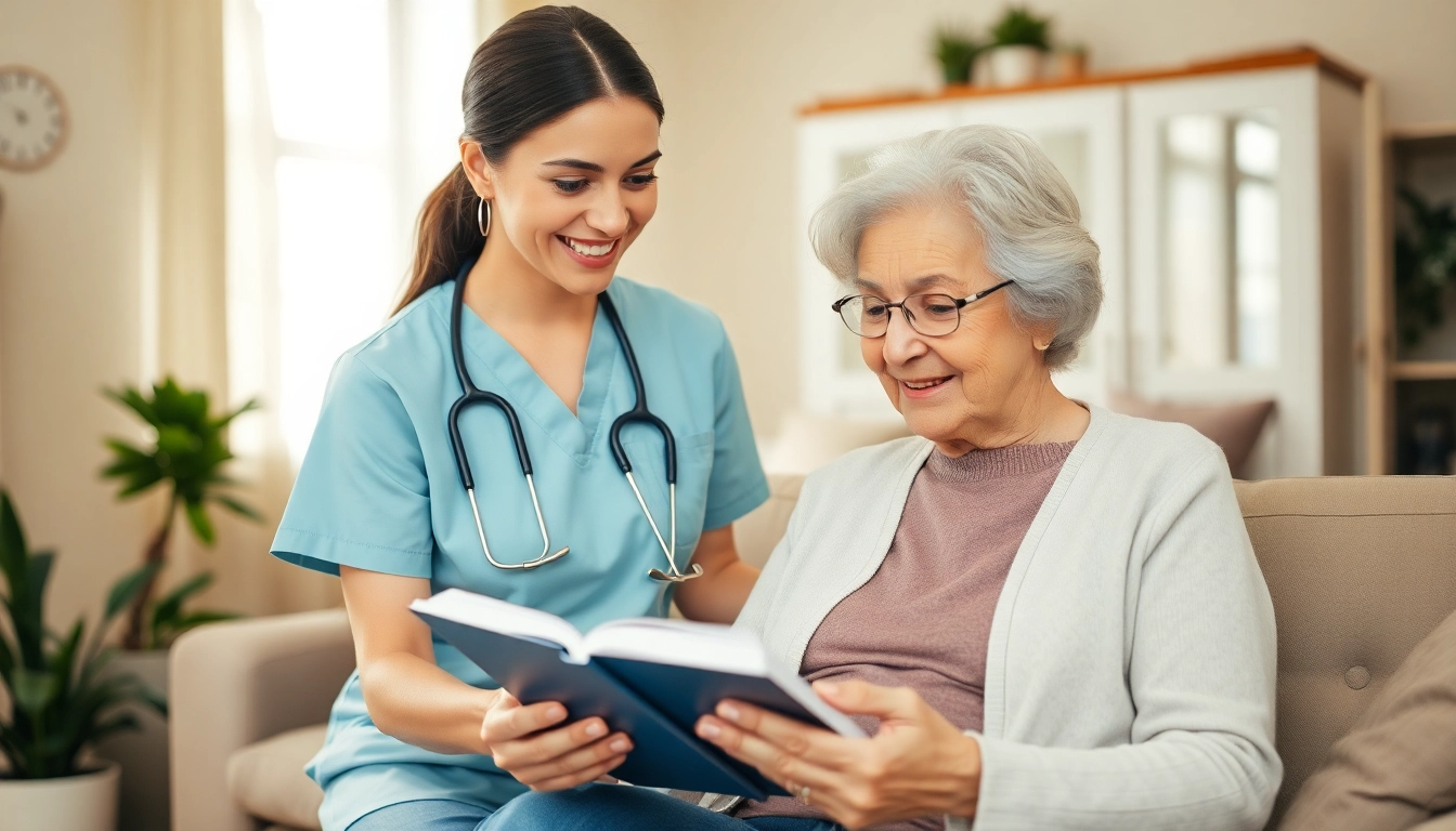 Senior caregivers in Austin TX helping elderly clients in a warm home setting.
