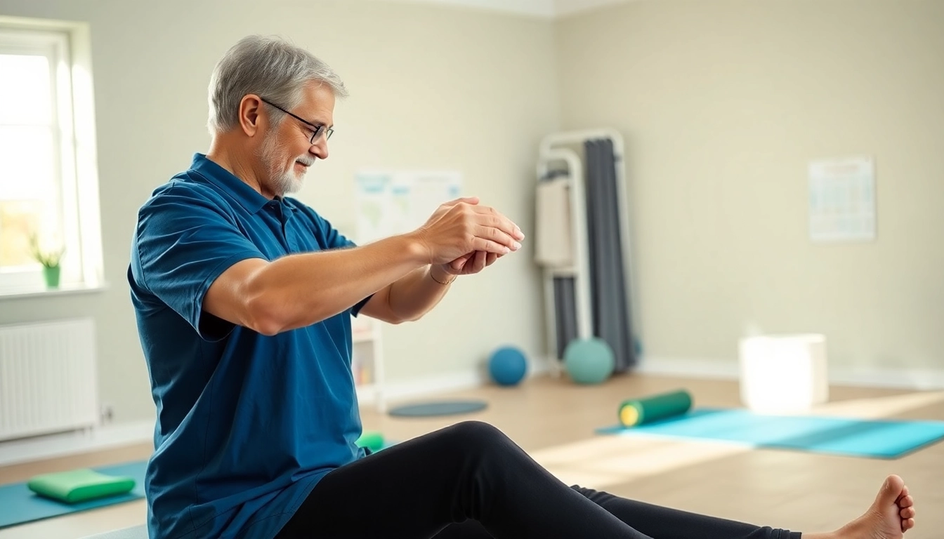 Senior physiotherapy in Edmonton highlighting a caring therapist assisting an elderly patient.