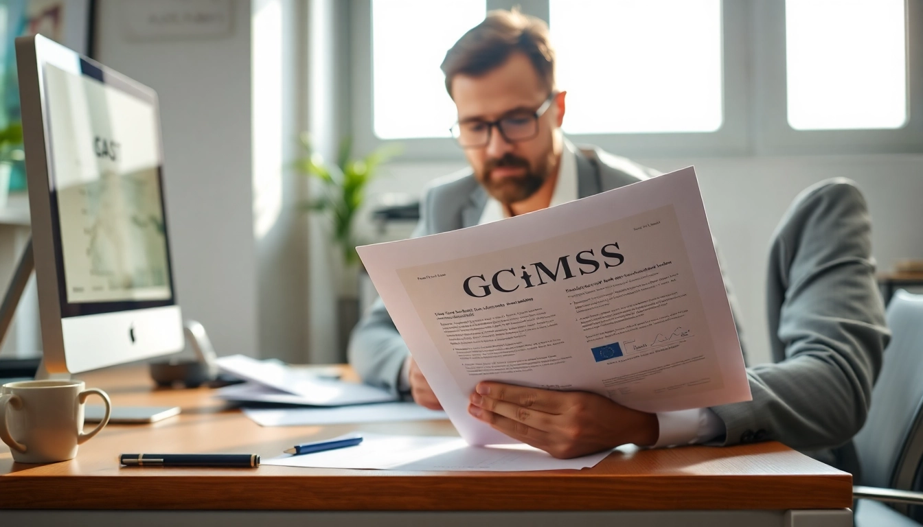 Get GCMS notes with a professional consultant reviewing documents in an organized office.