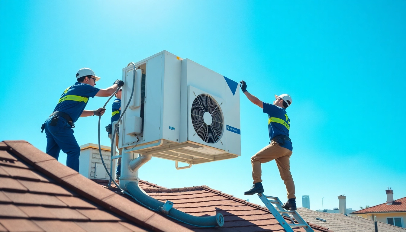 HVAC dealers near me providing professional installation services in an urban setting.