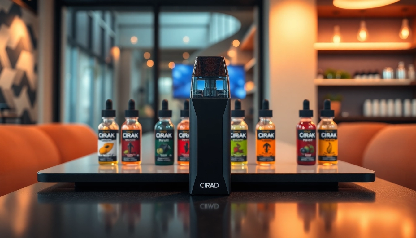 Hqd Cirak Pod System prominently displayed in a stylish vaping lounge.