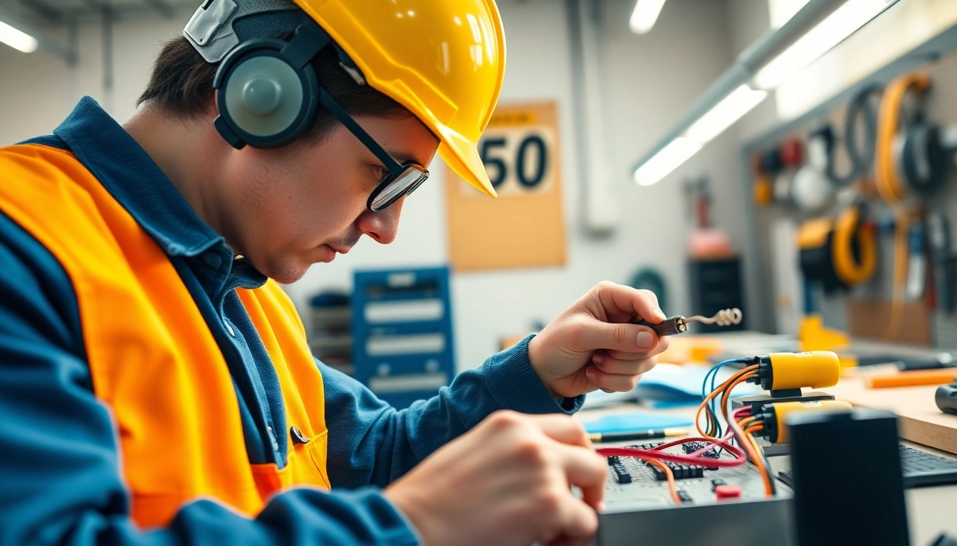 Apprentice working on electric systems during their electrician apprenticeship in Hawaii.