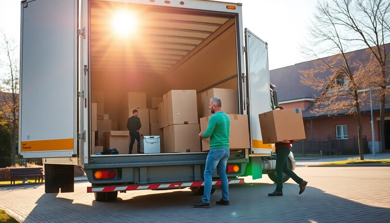 Professional team from Umzugsfirma Erlangen loading boxes and furniture into a truck for a seamless move.