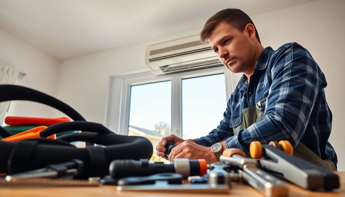 Efficient ac repair glendale az service with a professional technician troubleshooting an air conditioning unit.