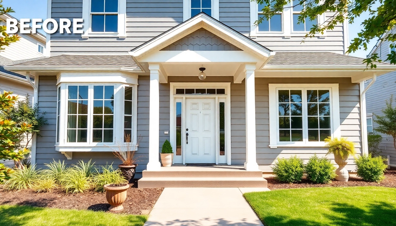 Transforming a home's exterior remodel, showcasing vibrant colors and modern features.