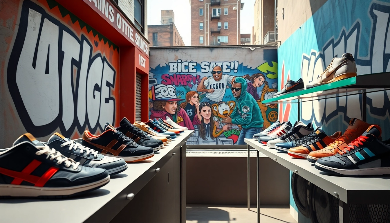 Explore sneaker reps showcasing vibrant styles and intricate details in an urban setting.