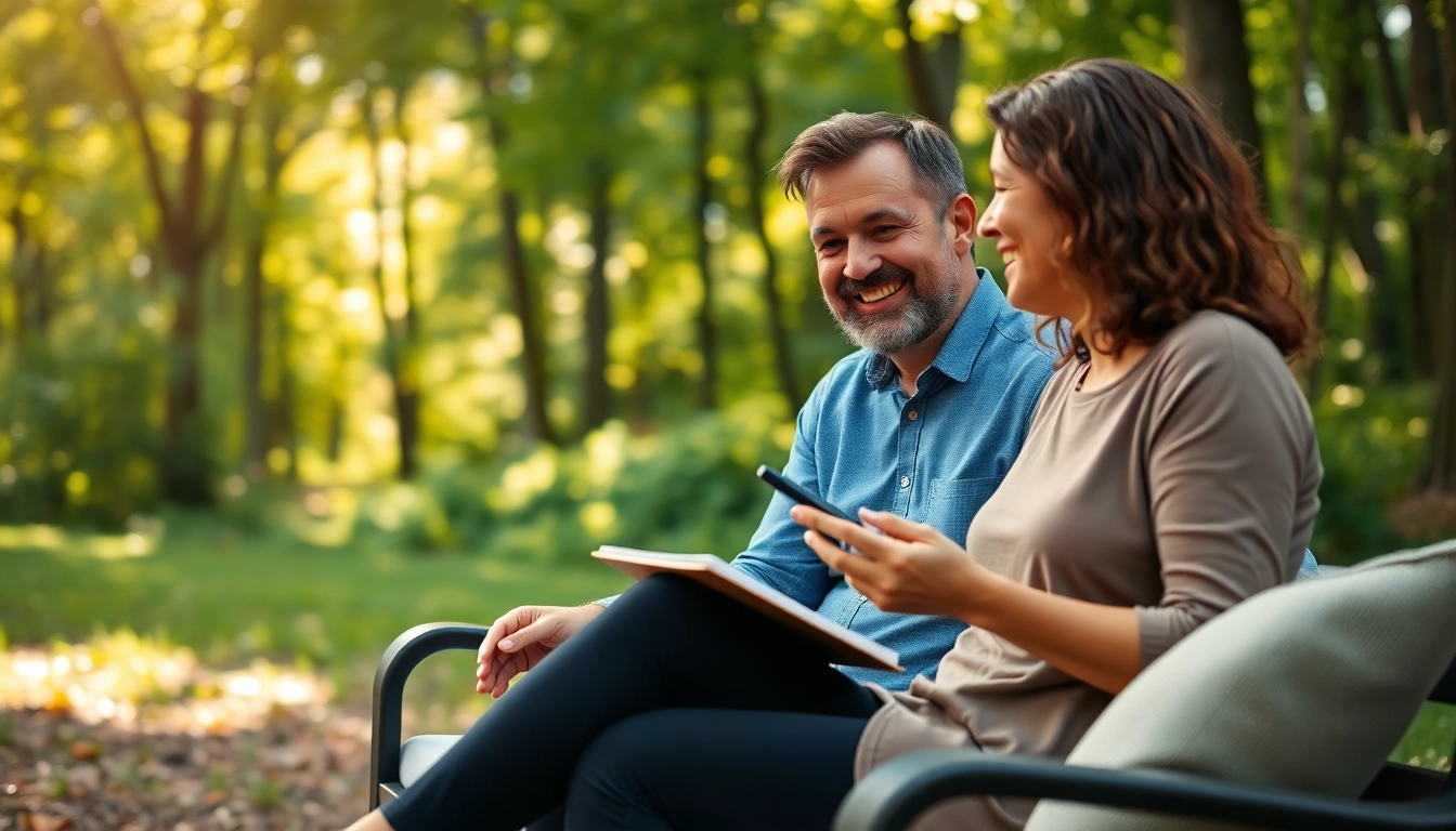 Engaging holistic life coach UK guiding a client towards personal growth in a peaceful outdoor setting.