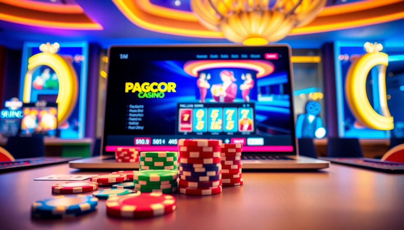 Play engaging games at a vibrant pagcor online casino with colorful chips and cards.