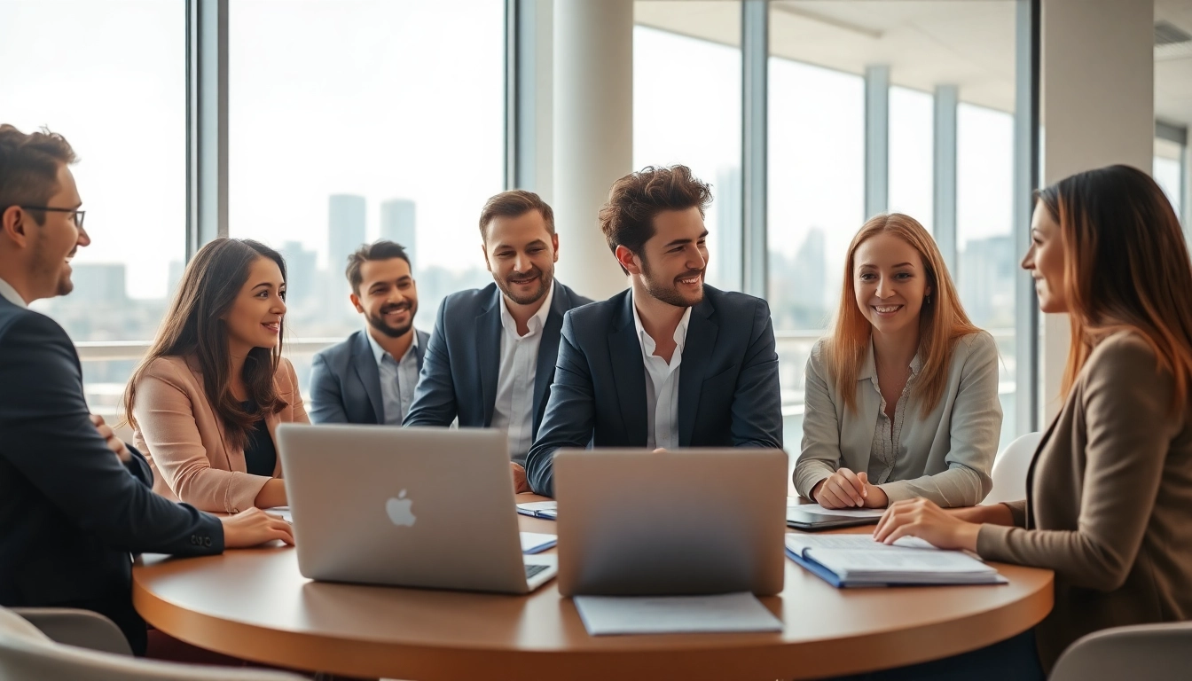 Recruitment strategies discussed by a professional startup recruitment agency team in an office setup.