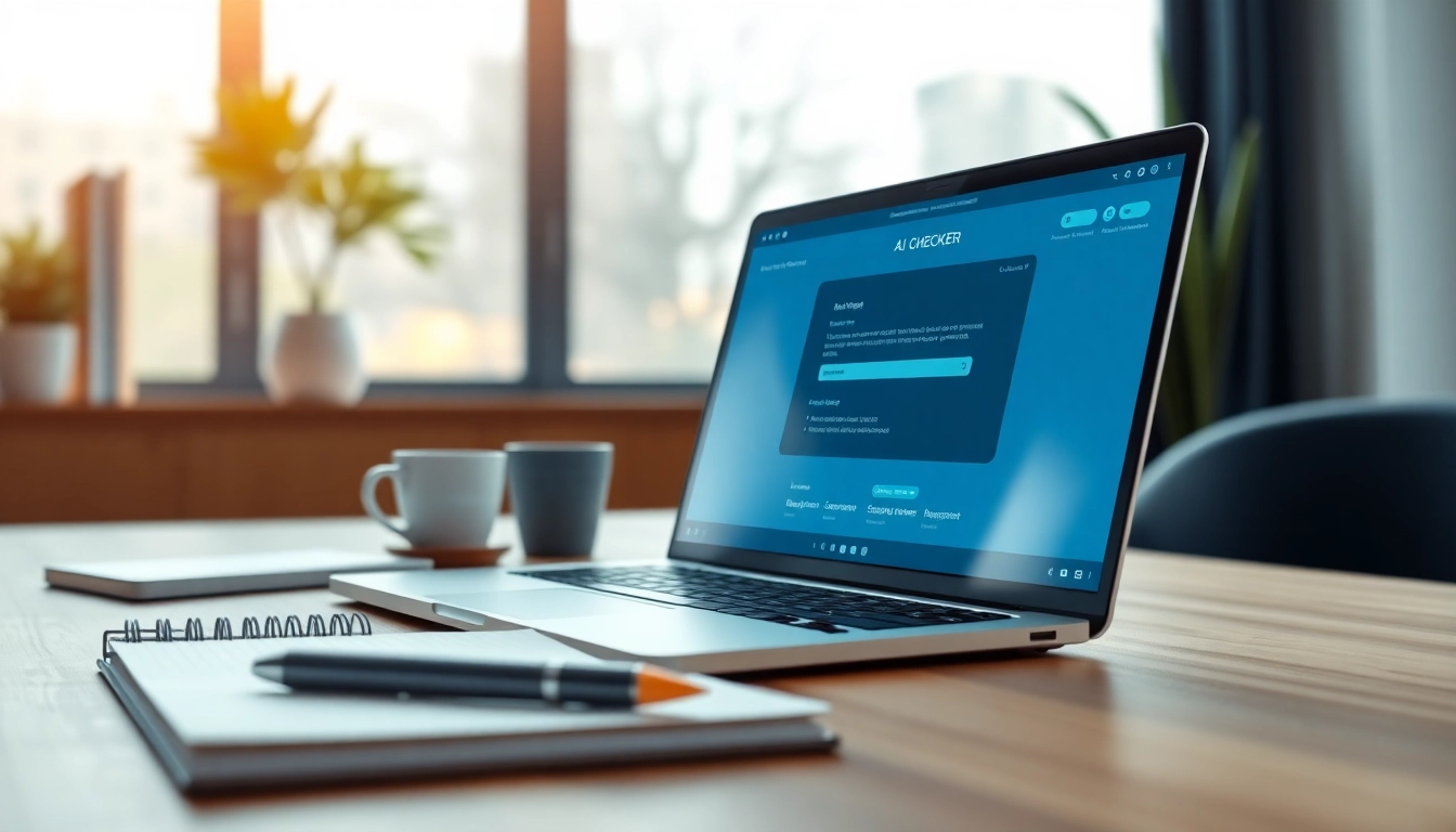Using an ai checker tool to analyze content for accuracy and originality on a digital device.