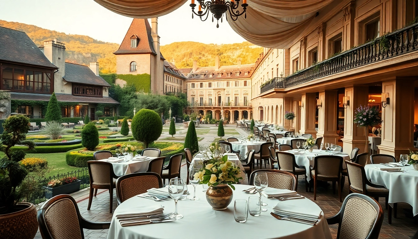 Enjoy a festive gathering at European Pesach hotels with elegantly decorated dining areas.