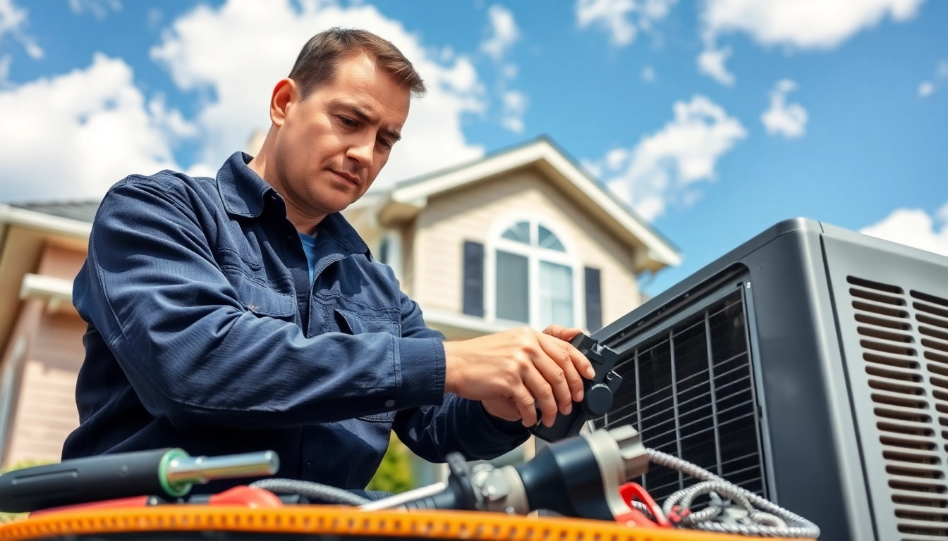 Technician conducting AC repair in Glendale AZ, demonstrating expertise in residential HVAC services.