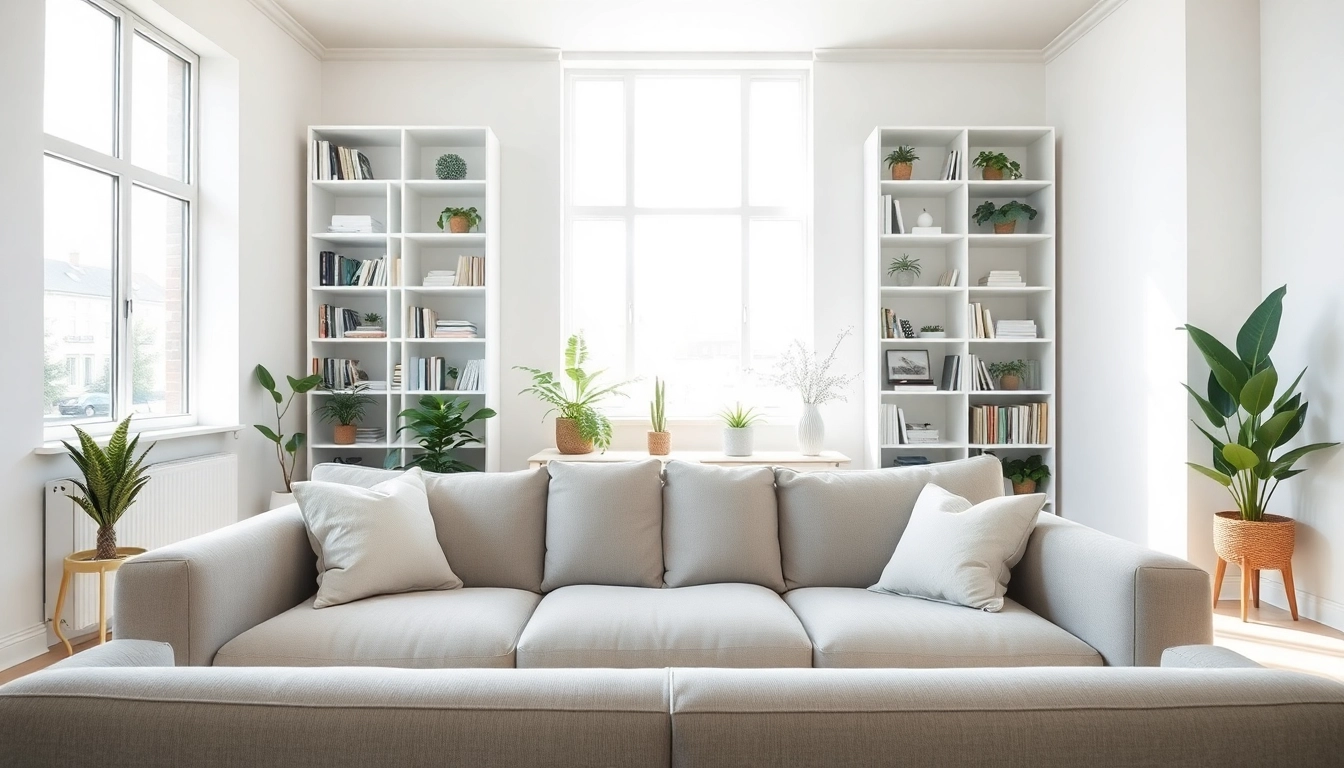 House organizer Alpharetta showcasing an expertly organized living room with natural light.