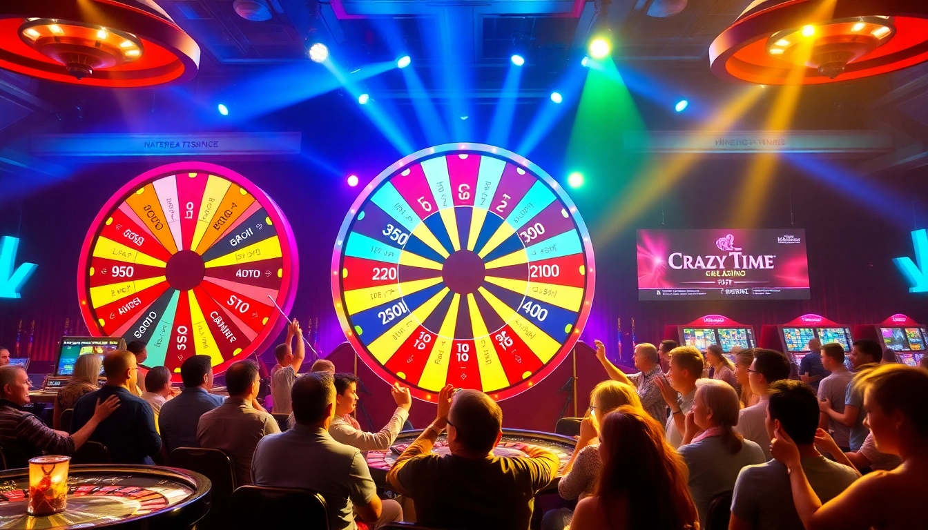 Watch Crazy Time unfold with an exciting live game show atmosphere and vibrant colors.