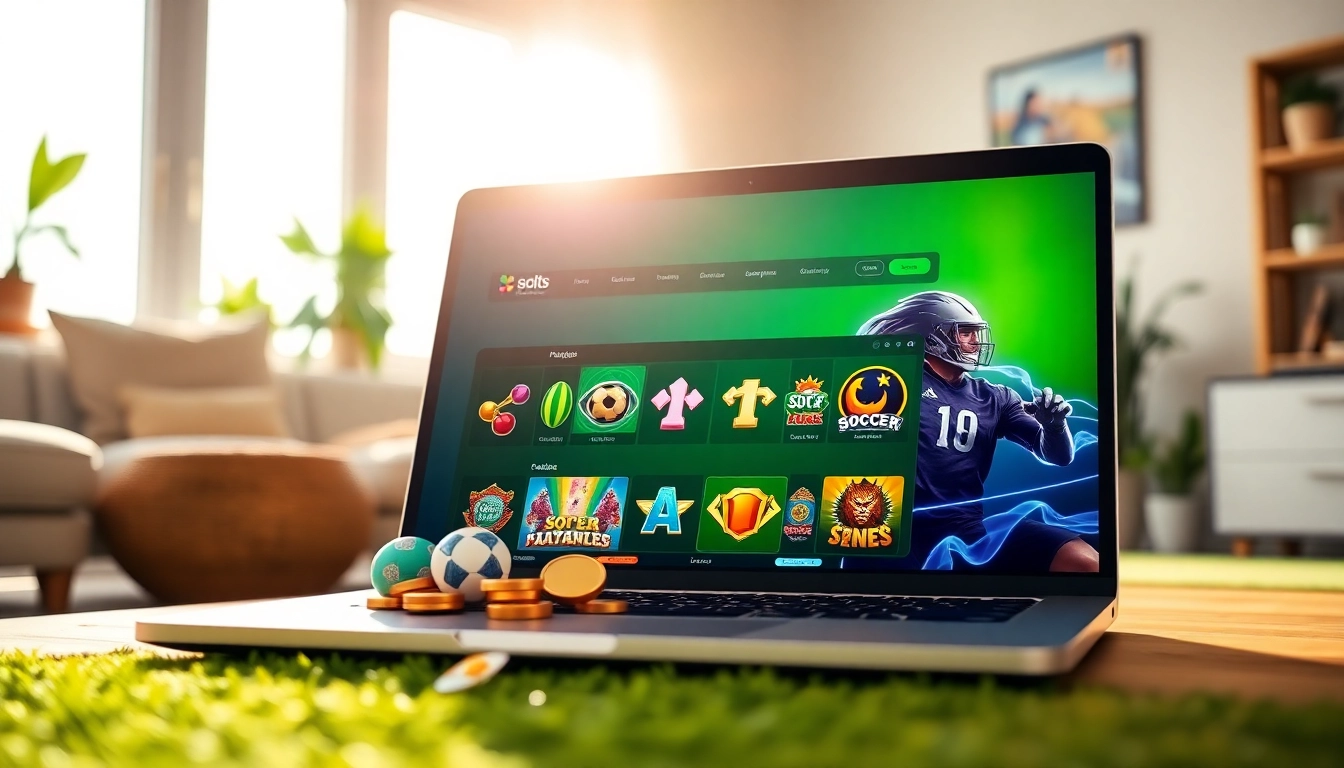 Menampilkan tampilan menarik dari merahtoto yang menawarkan game slot dan sepak bola online.