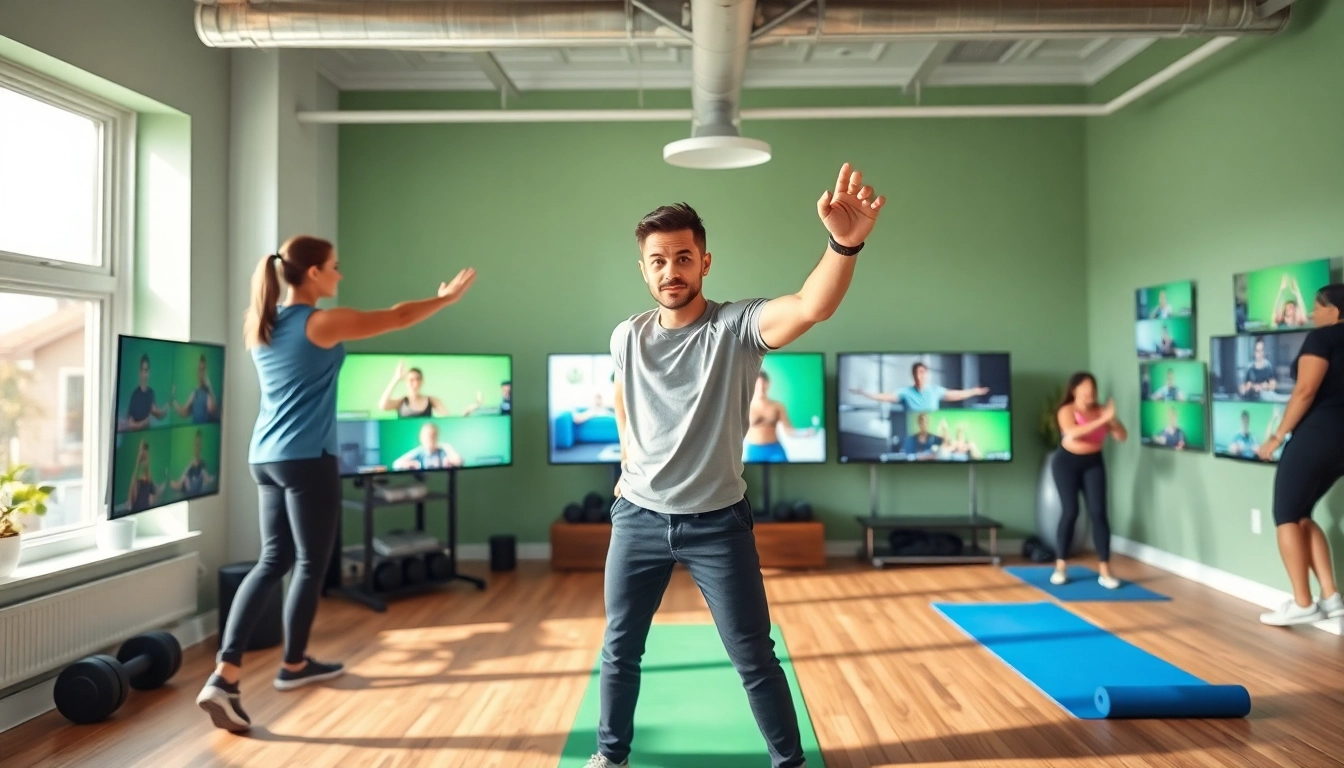 Join the dynamic online gym training led by an expert fitness trainer showcasing effective exercises.