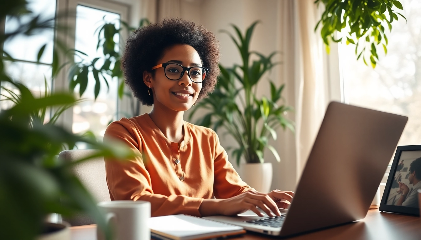 Explore part time work from home jobs ph with a focused individual working in a bright, inviting home office.