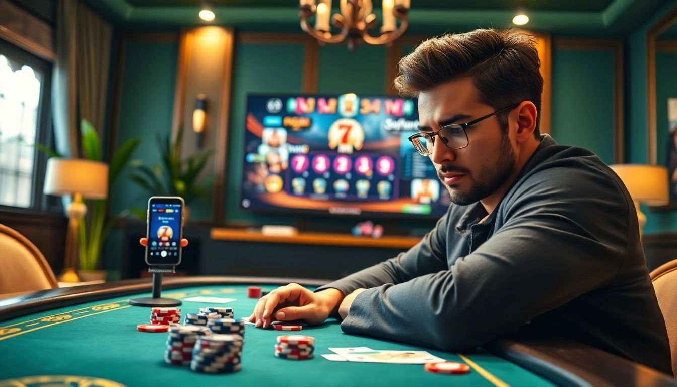 在GGPoker客户端界面中，专注的扑克玩家与生动的扑克游戏元素互动。