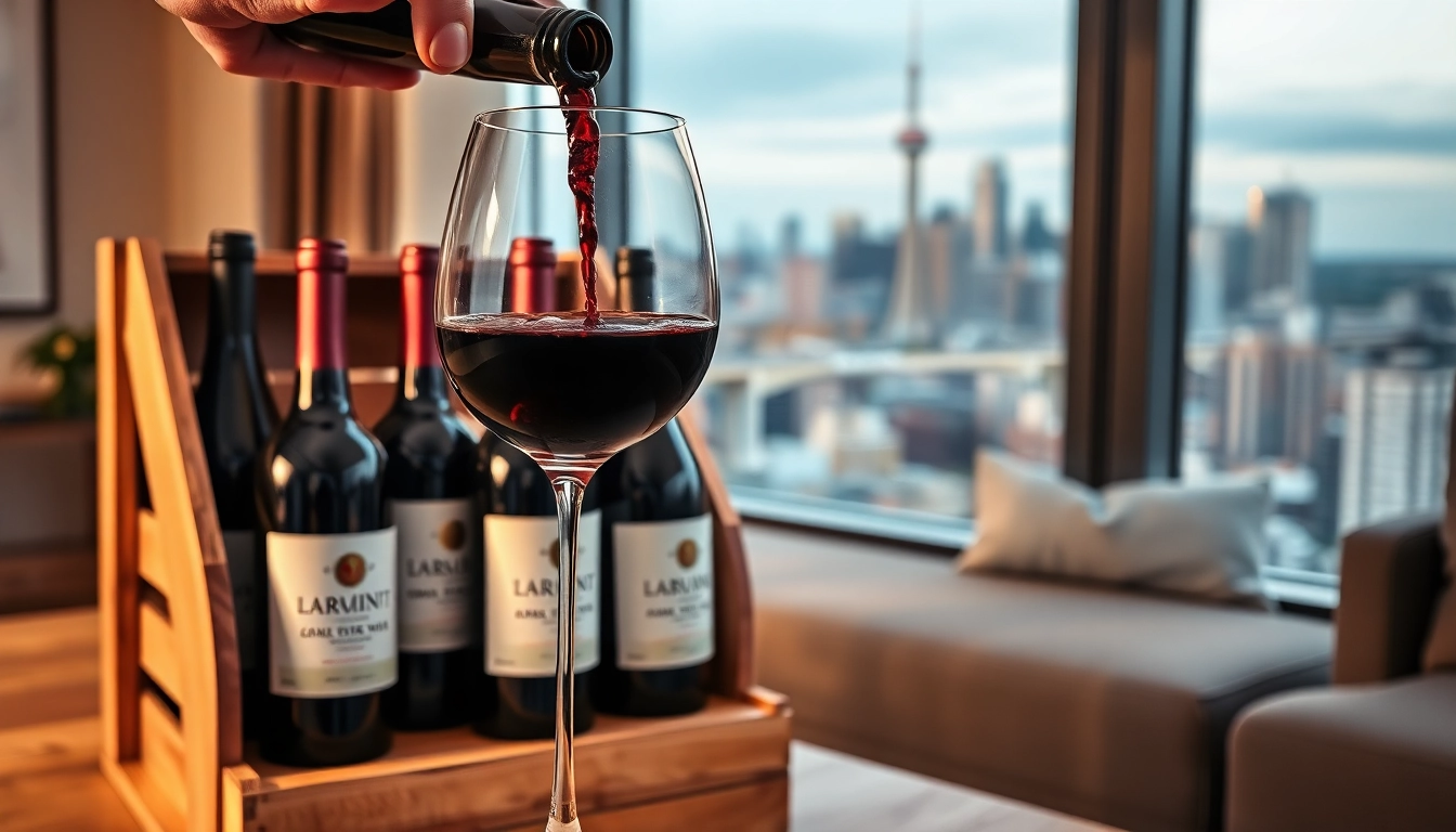 Experience wine delivery Toronto with an elegant selection of fine wines in a modern apartment setting.