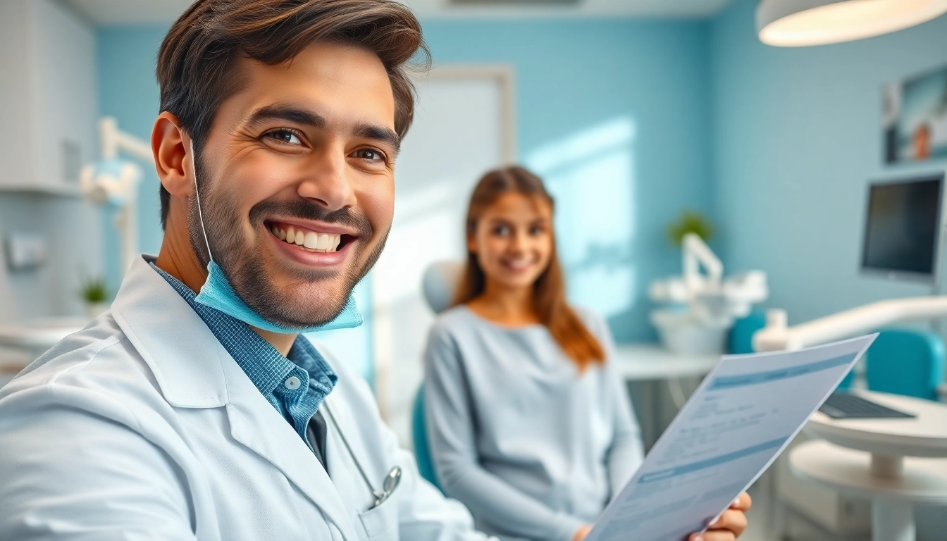 Orthodontics consultation with a professional orthodontist and a young patient in a modern clinic.