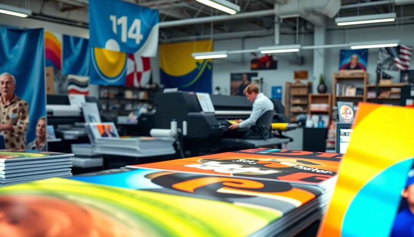 Engage with expert services at our edmonton print shop showcasing vibrant banners and signage.