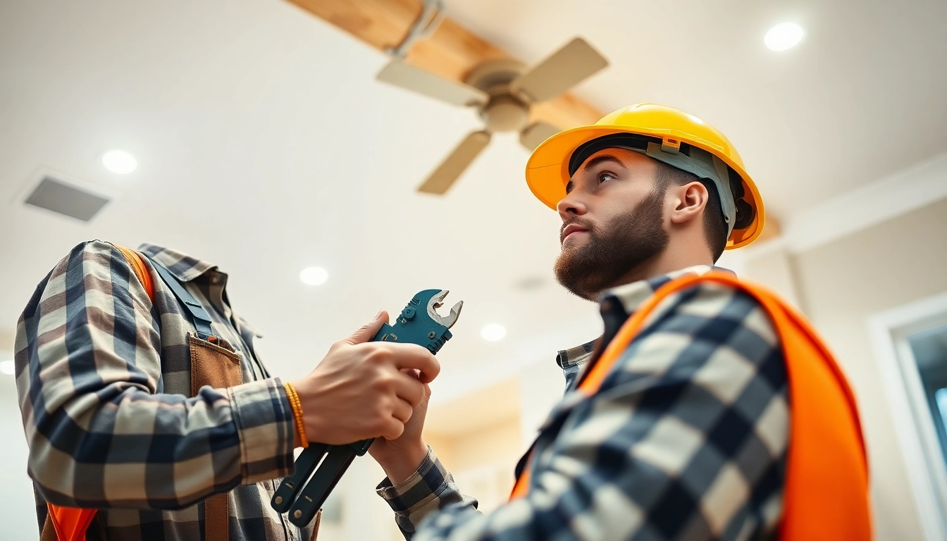 Electrical Contractor Clearwater performing electrical repairs in a residential setting with tools.