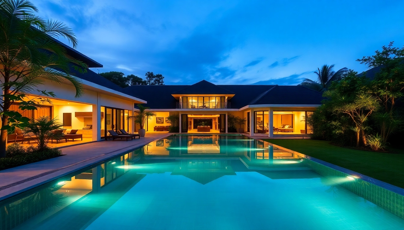 Experience exquisite Phuket real estate with a stunning luxury villa featuring a beautiful pool and surrounding nature.