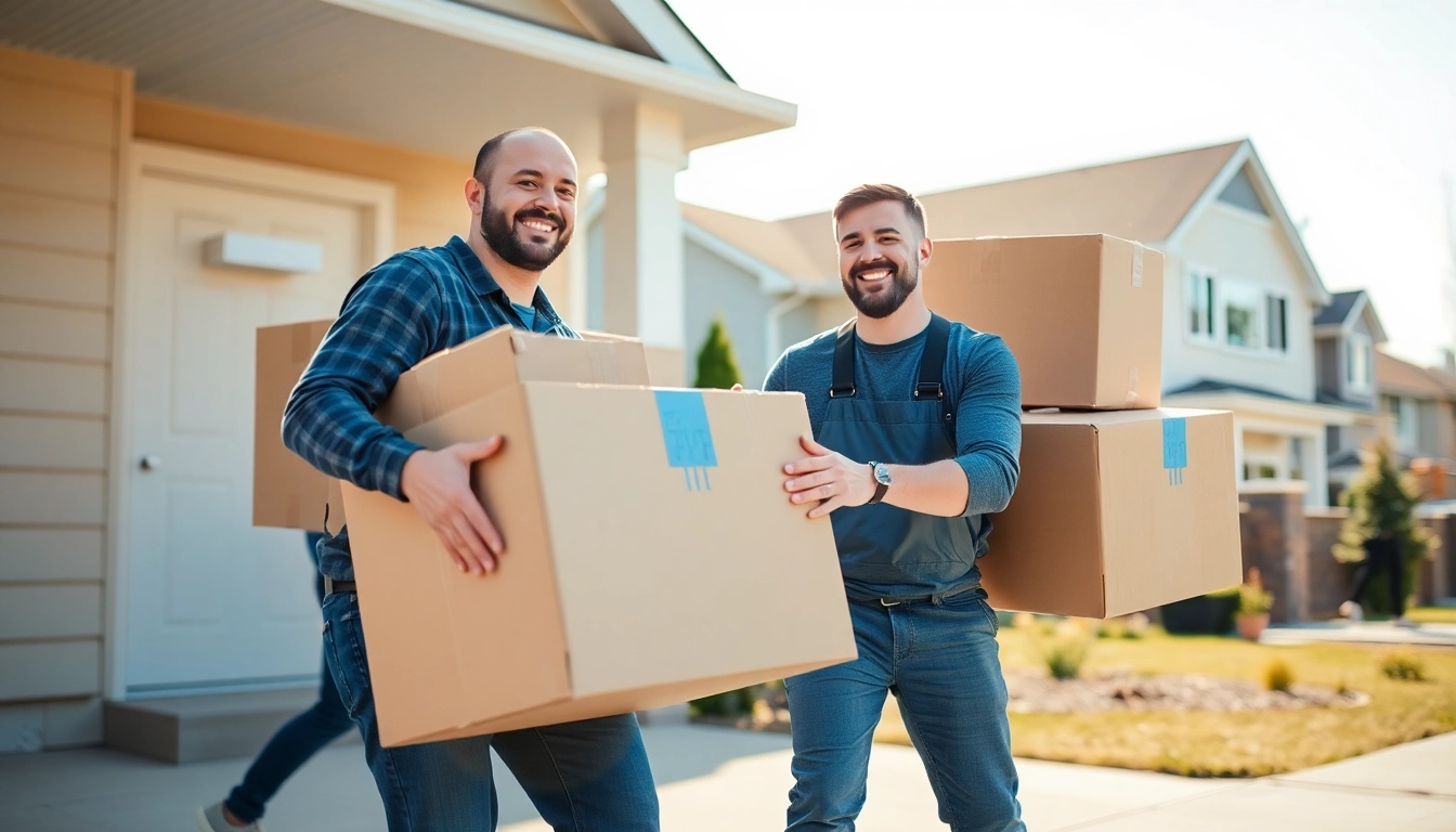 Movers providing exceptional moving services in Edmonton, showcasing efficiency and teamwork.