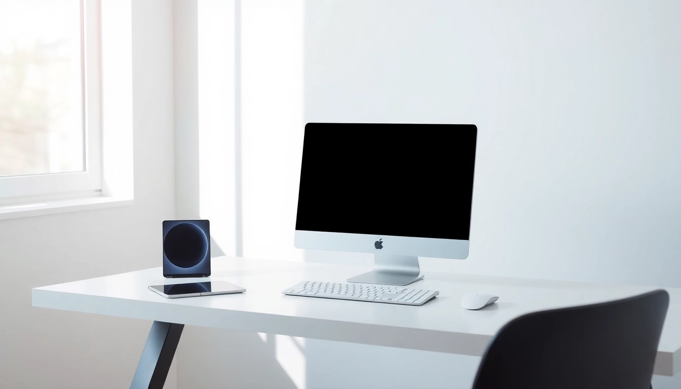 Download line電腦版下載 on a modern laptop in a stylish workspace with natural light.
