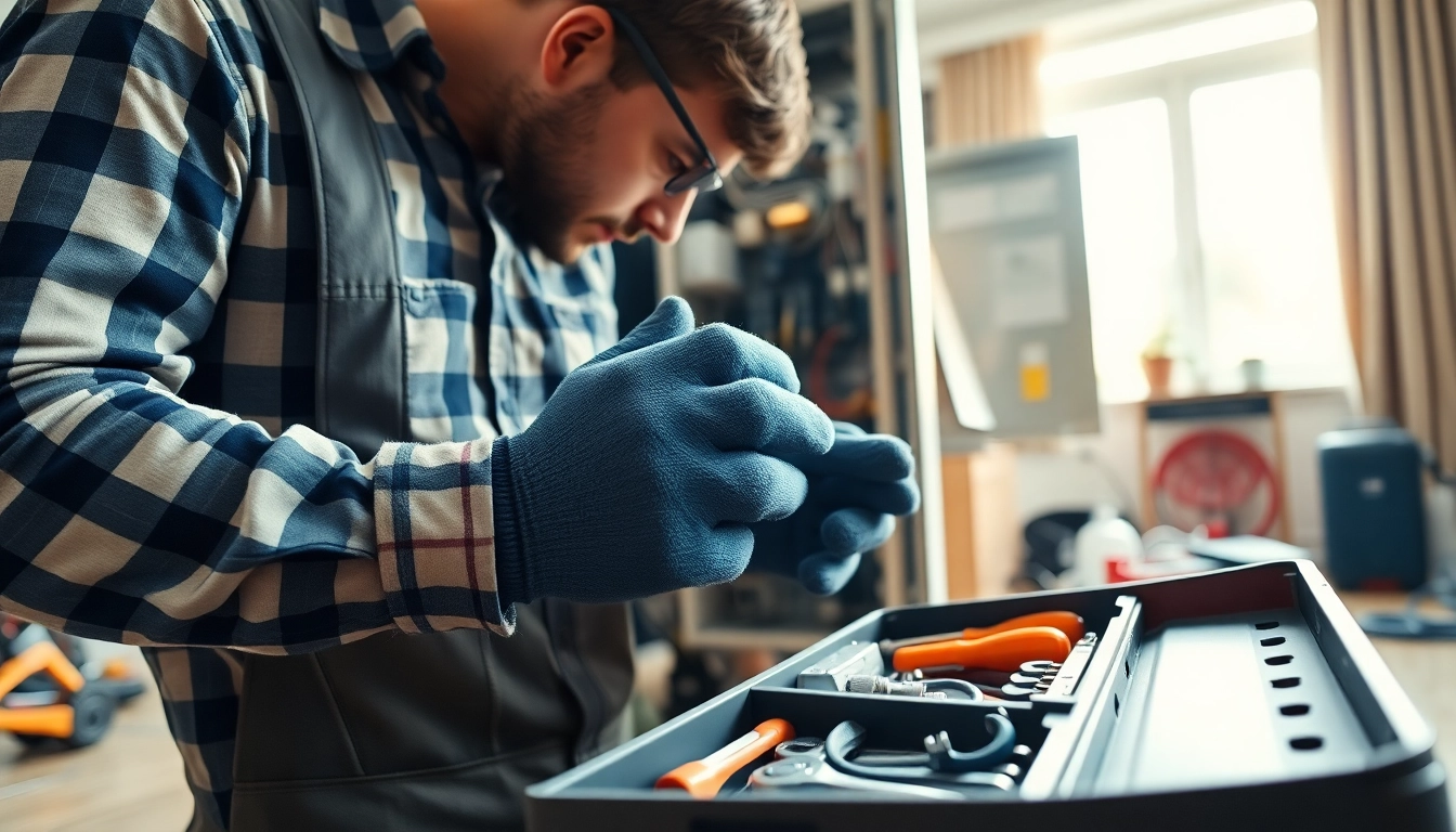 Electrician expertly working on an electrical panel, showcasing precision and skill.