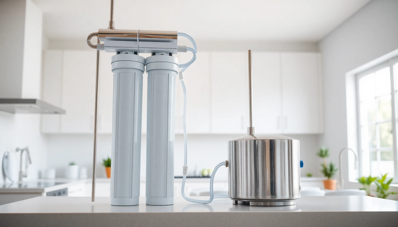 Enhance your home's water quality with a whole house water filtration system in a stylish kitchen setting.