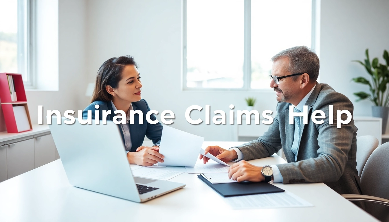 Client receiving Insurance Claims Help from a professional consultant in a modern office.