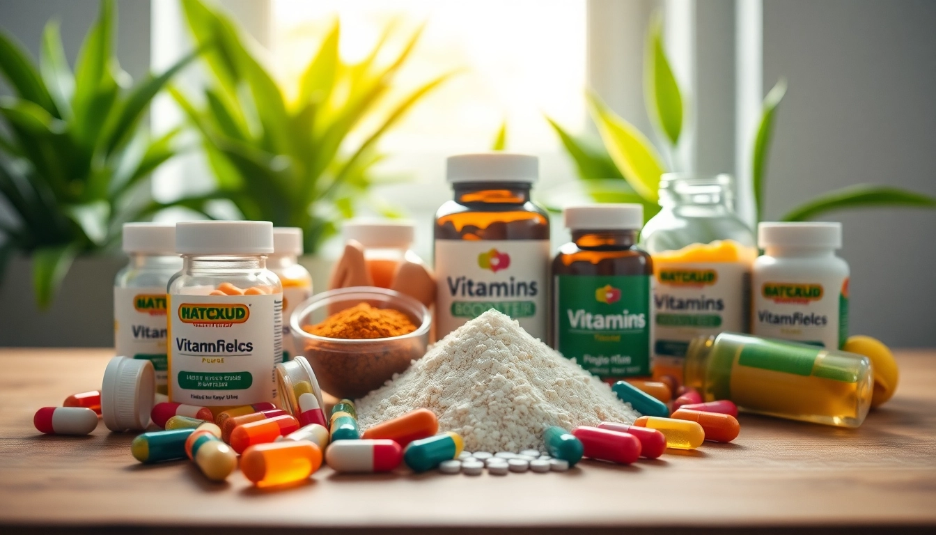 Showcase vitamin boosters in vibrant colors highlighting health benefits and energy.