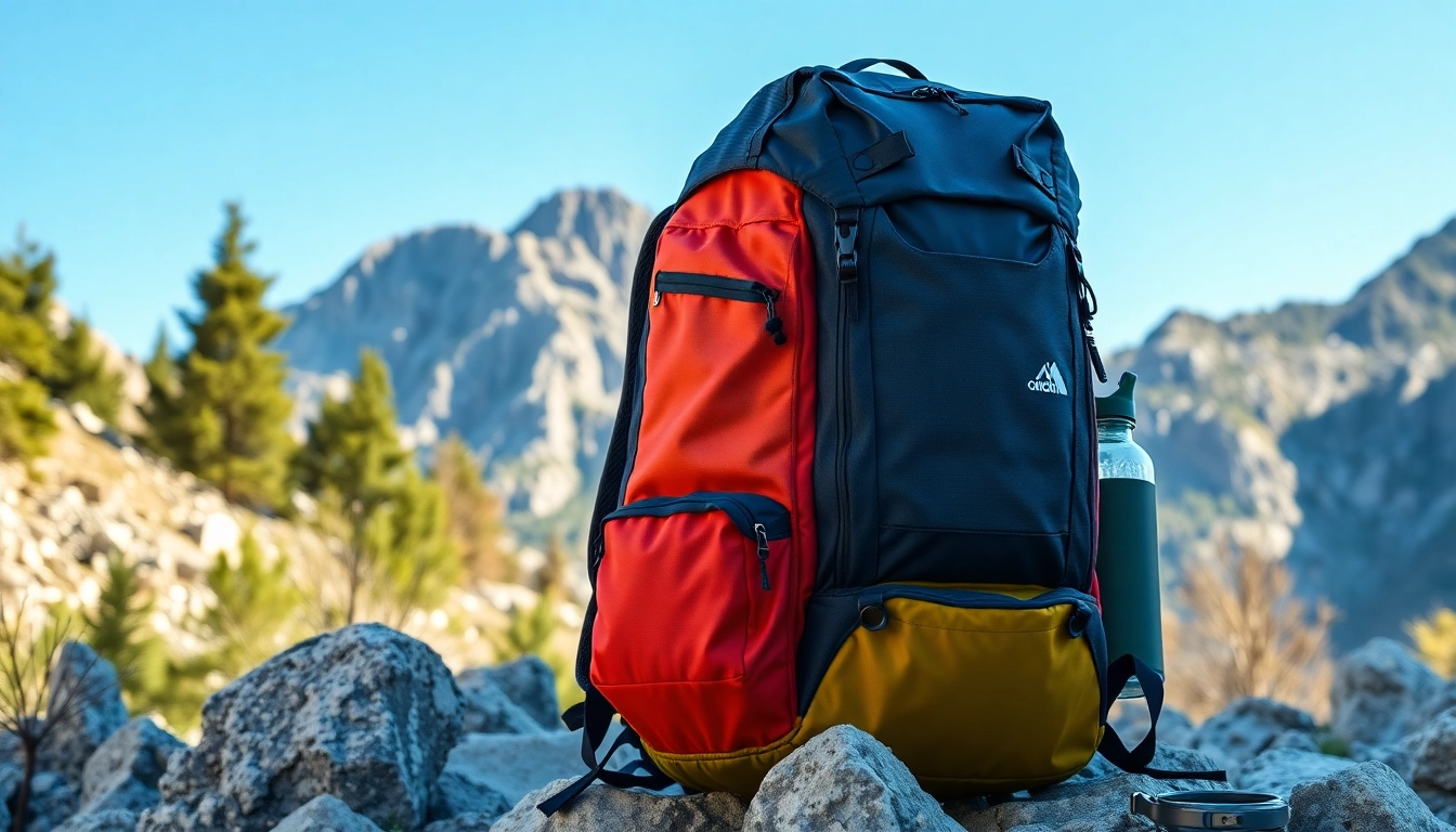 Trage den Rucksack aus lkw plane optimal beim Wandern in der Natur.