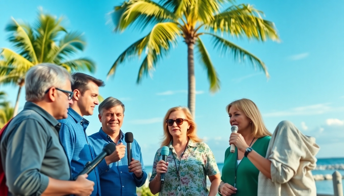 Reporters covering local news in Cape Coral, showcasing community engagement and storytelling.
