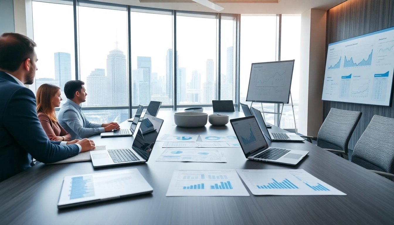 Engaged team discussing competitive intelligence strategies during a business meeting.