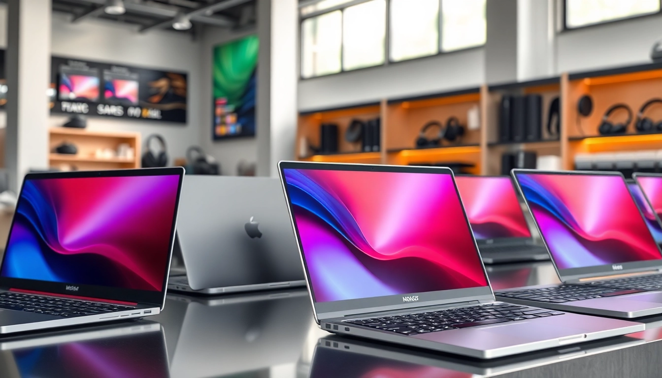 Laptops for sale Kenya showcasing various models in a modern retail setting.