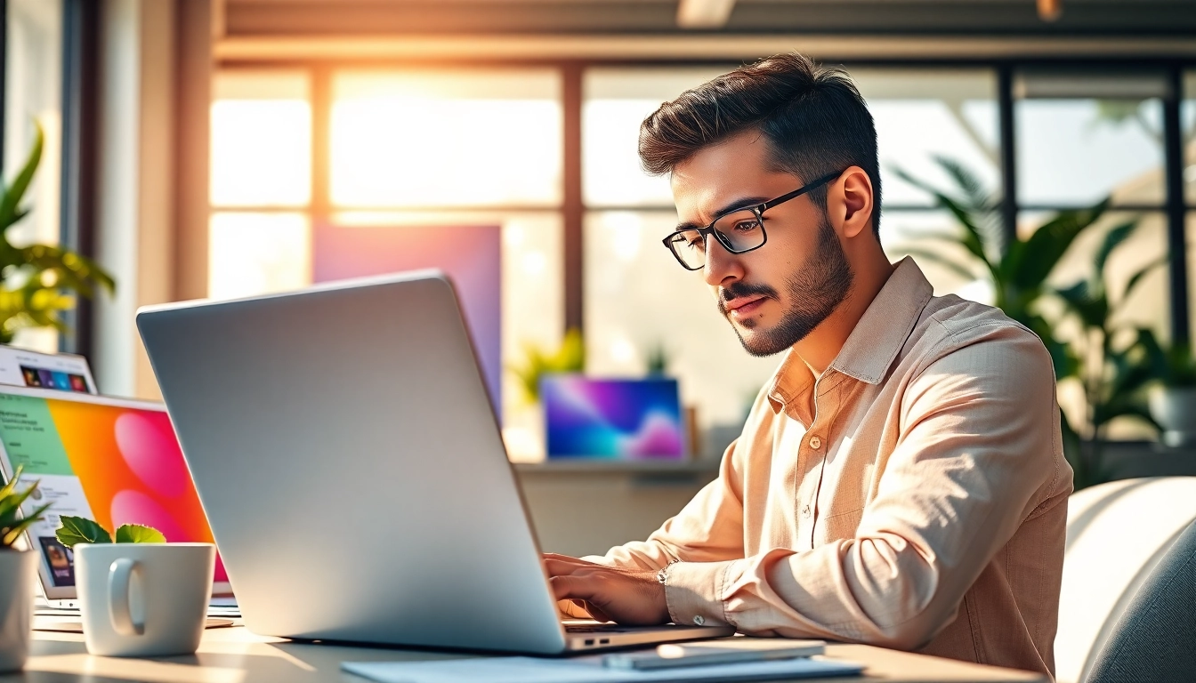 Webdesign Zug – Professioneller Webdesigner bei der Arbeit in einem modernen Büro.