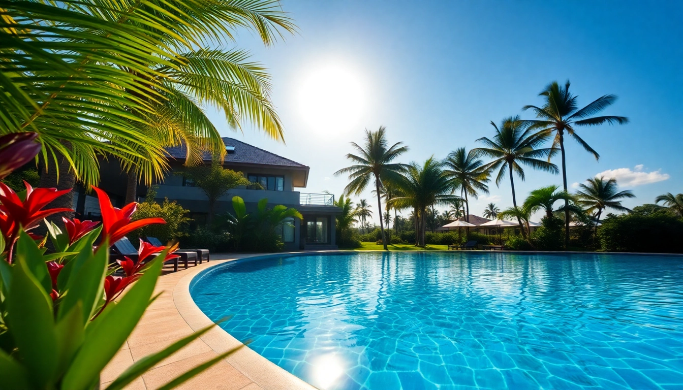 View of a luxurious villa showcasing property management koh samui services in a serene tropical setting.