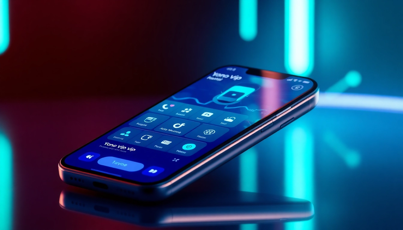 Showcase Yono vip app features on a smartphone displaying innovative financial services.