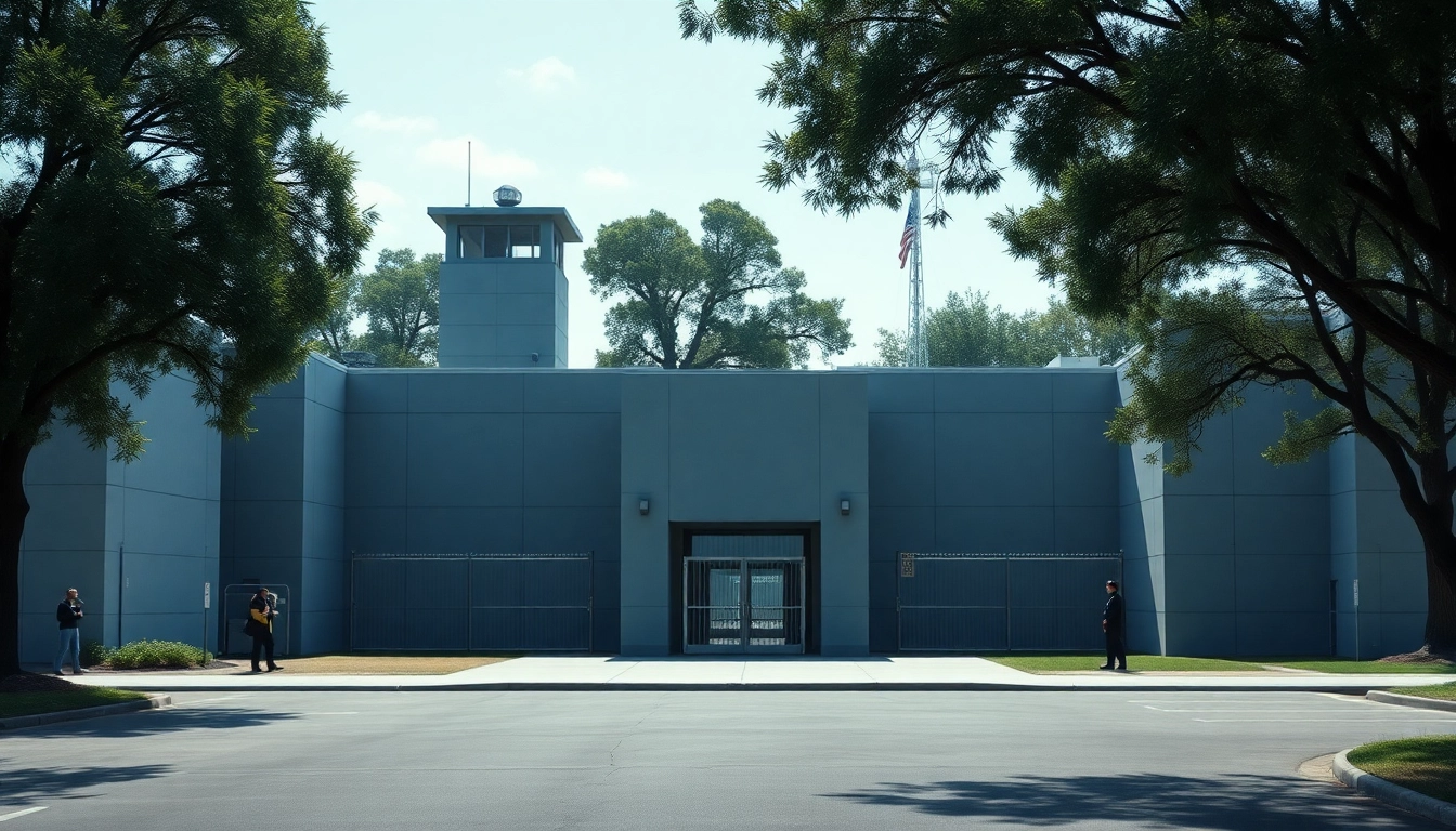 Explore the orange county jail showcasing its secure design and surroundings.